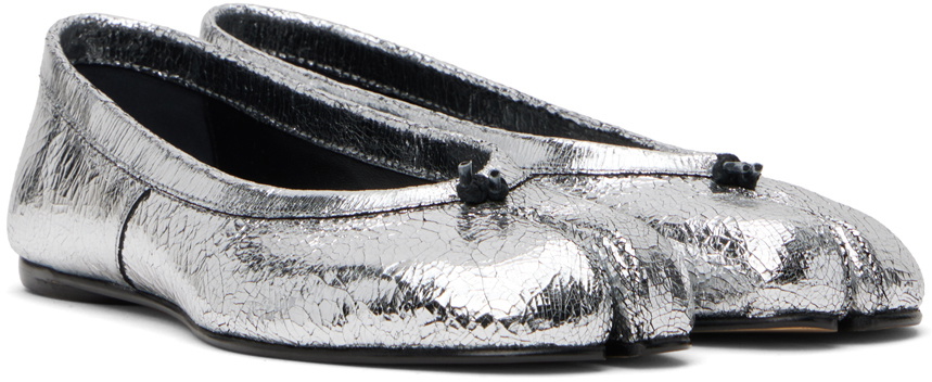 Maison Margiela Silver Tabi Broken Mirror Ballerina Flats Maison Margiela