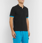 Vilebrequin - Palatin Slim-Fit Contrast-Trimmed Cotton-Piqué Polo Shirt - Black