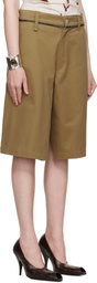 Martine Rose Khaki Twisted Skate Shorts