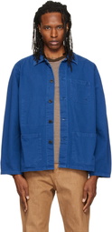 Nudie Jeans Blue Buddy Herringbone Chore Jacket