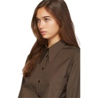 Lemaire Brown Pointed Collar Shirt