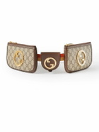 GUCCI - Leather-Trimmed Monogrammed Coated-Canvas Belt Bag - Brown