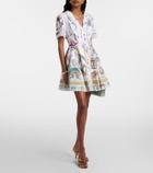 Camilla Embellished printed cotton minidress