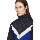 Stella McCartney Navy Monogram Zip-Up Jacket