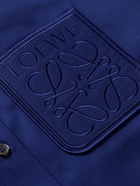 Loewe - Logo-Embroidered Cotton-Twill Overshirt - Blue