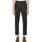 Wood Wood Black and Navy Check Surrey Trousers