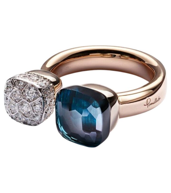 Photo: Pomellato Nudo 18kt gold ring with topaz and diamonds
