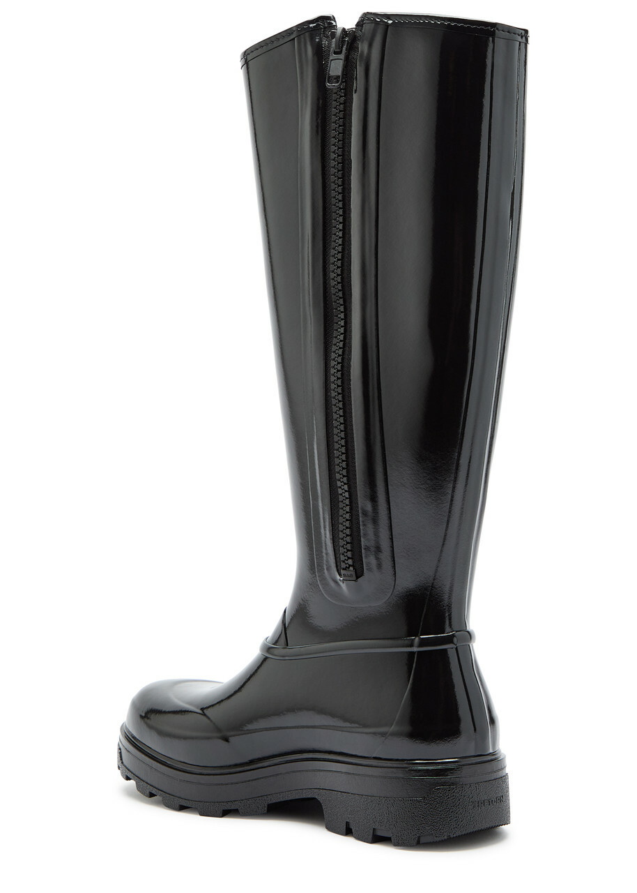Kassl Editions X Tretorn Tijntje Glossed Rubber Wellington Boots Black