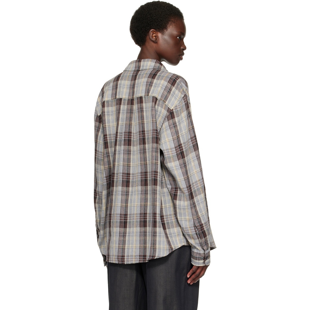 TONYWACK Gray & Brown Flannel Shirt