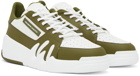 Giuseppe Zanotti Khaki & White Talon Sneakers