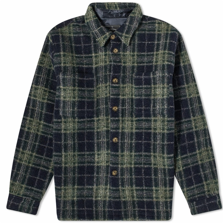 Photo: Portuguese Flannel Men's Pic Overshirt in Navy/Green