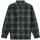Portuguese Flannel Men's Pic Overshirt in Navy/Green