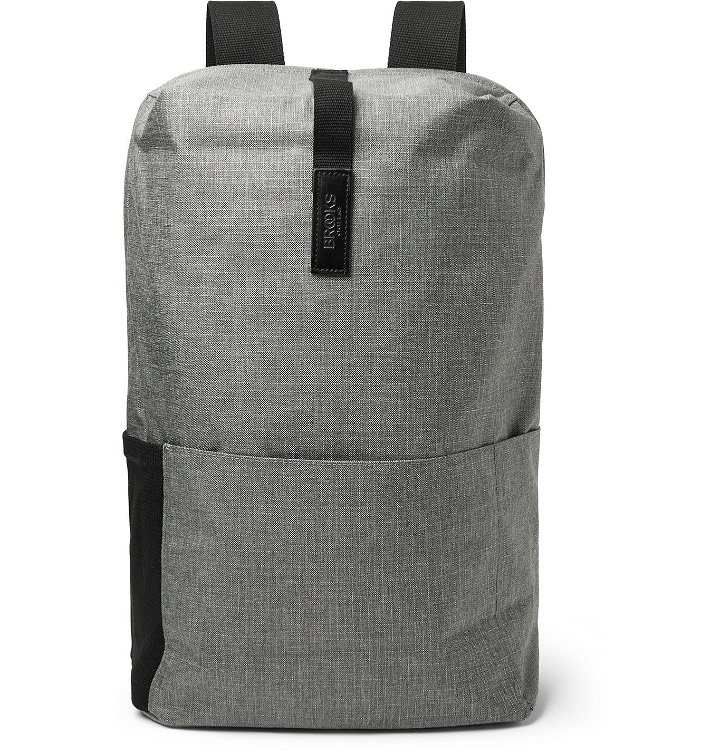 Photo: Brooks England - Dalston Medium Leather-Trimmed Tex Nylon Ripstop Backpack - Gray