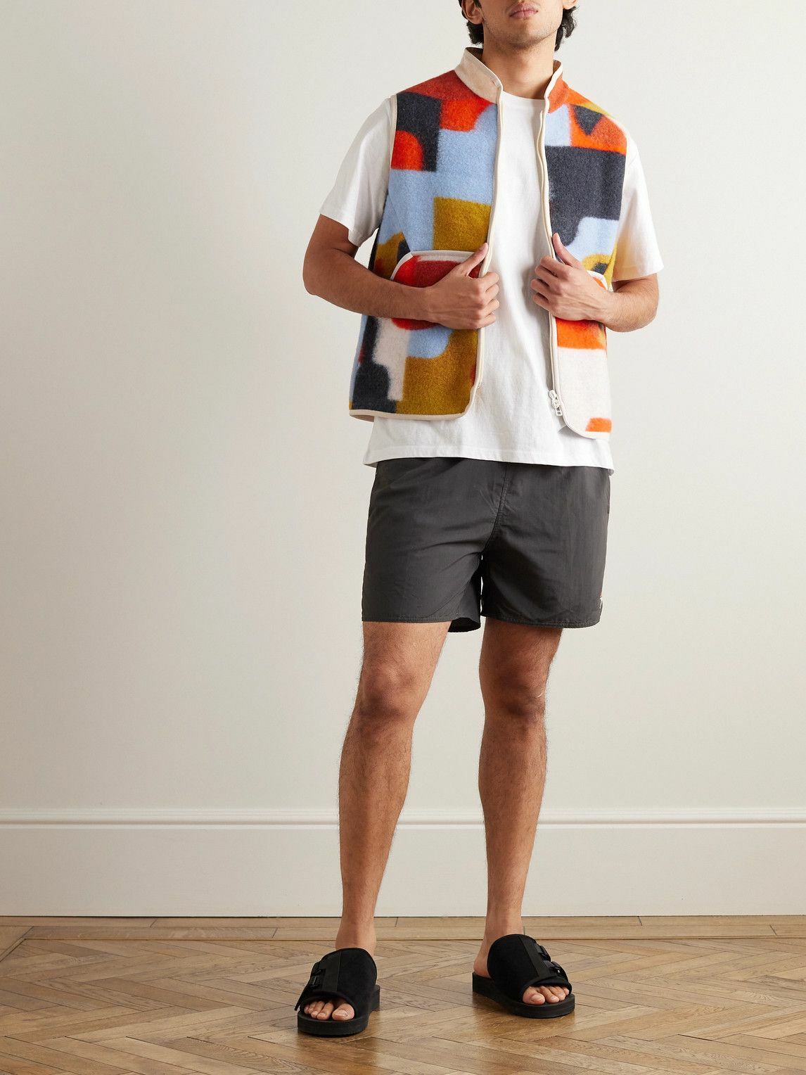 Folk - Speedo Printed Wool-Blend Fleece Gilet - Multi Folk
