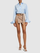 THE ATTICO - Gabardine Cutout Belted Mini Skirt