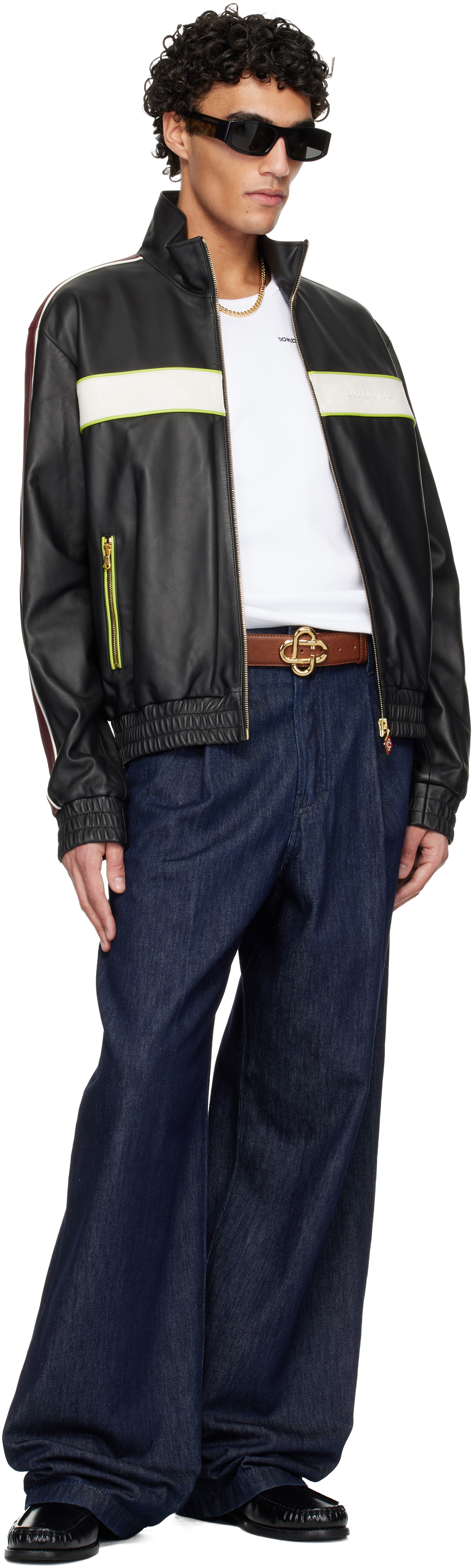 Casablanca Brown CC Logo Buckle Belt