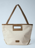 Max Mara Canvas Tote with Leather Accents