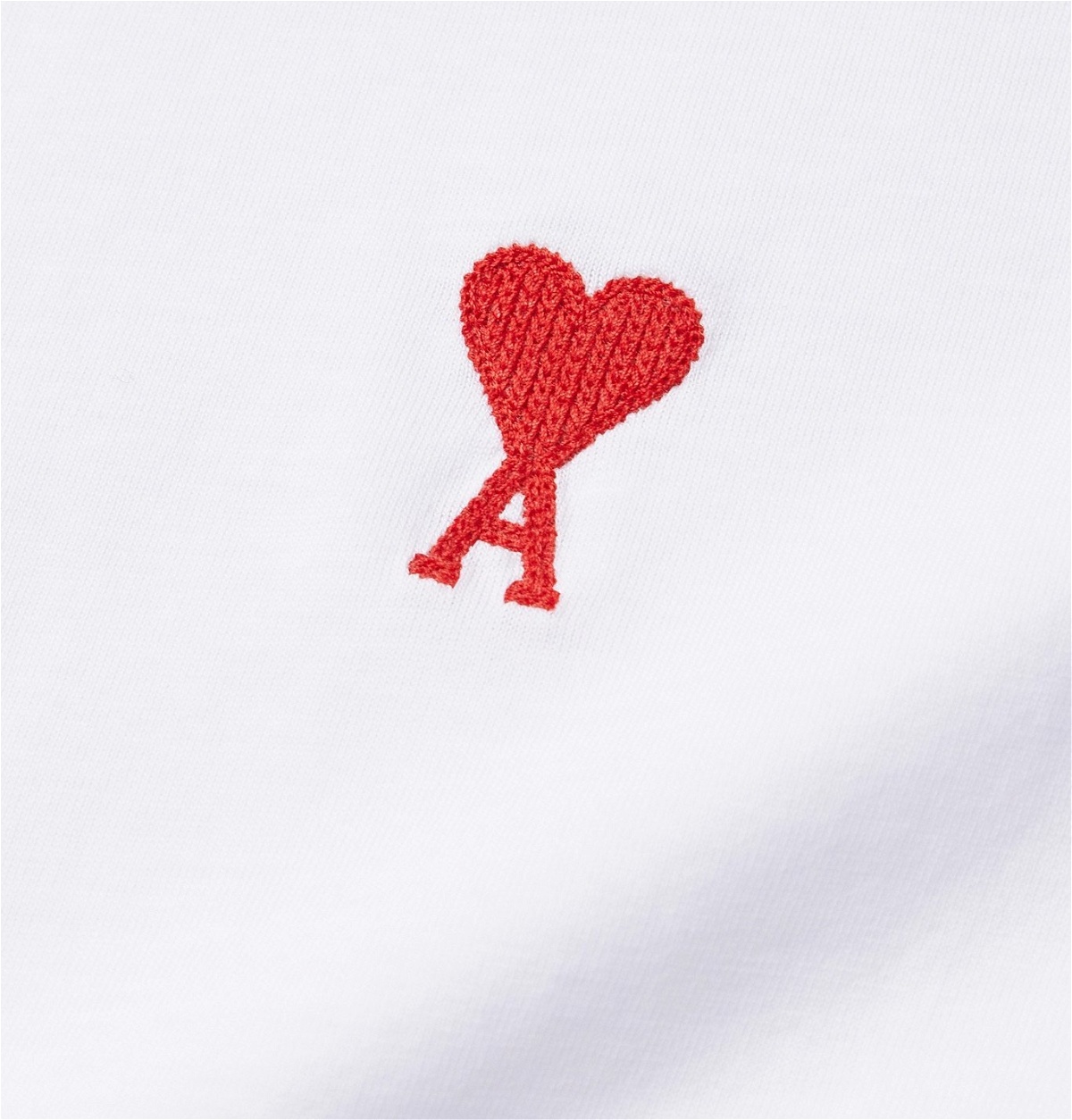 AMI PARIS - Logo-Embroidered Cotton-Jersey T-Shirt - White AMI