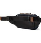 Master-Piece - Leather-Trimmed Nylon-Twill and Canvas Belt Bag - Blue