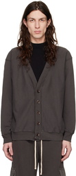 Les Tien Black Garment-Dyed Cardigan