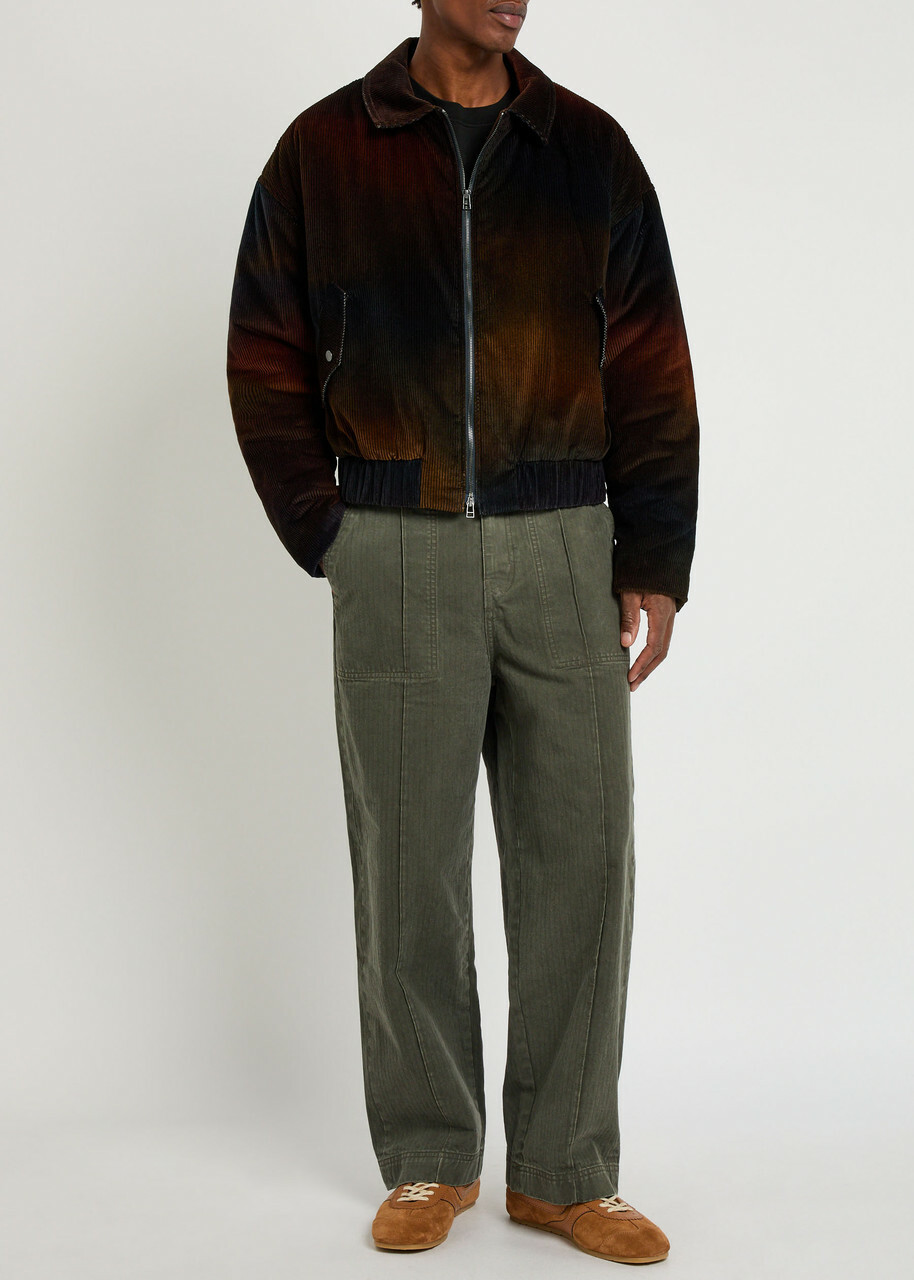 The Elder Statesman Ombre Quilted Corduroy Jacket Dark Blue