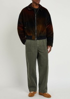 The Elder Statesman Ombre Quilted Corduroy Jacket Dark Blue