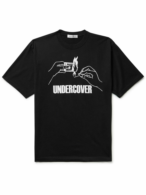 Photo: UNDERCOVER - Logo-Print Cotton-Jersey T-Shirt - Black