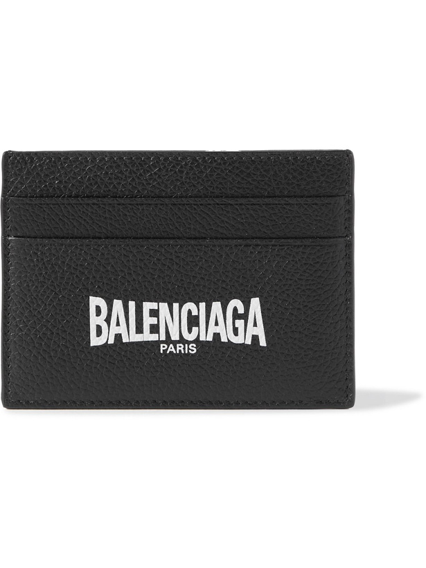 Photo: BALENCIAGA - Logo-Print Full-Grain Leather Cardholder