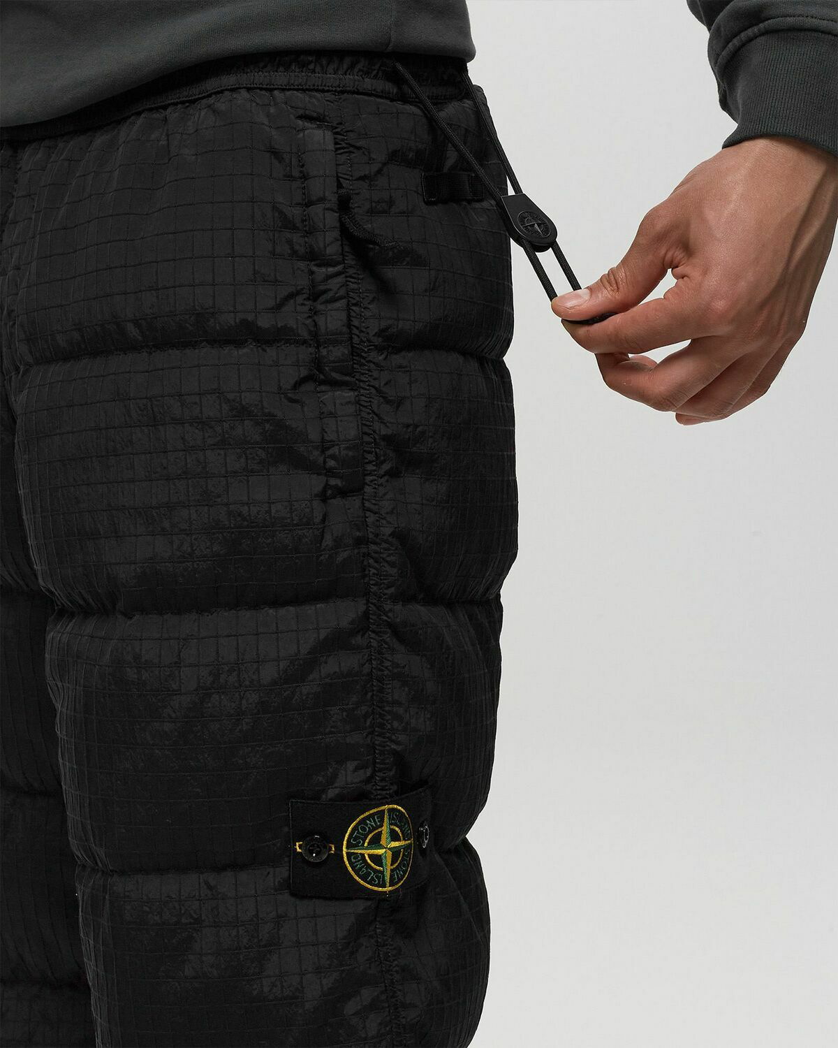 Stone Island Real Down Pants Macro Ripstop Nylon Black Casual
