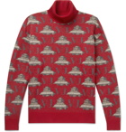Undercover - Valentino Wool-Jacquard Rollneck Sweater - Red