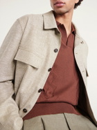 PIACENZA 1733 - Silk and Cotton-Blend Polo Shirt - Brown