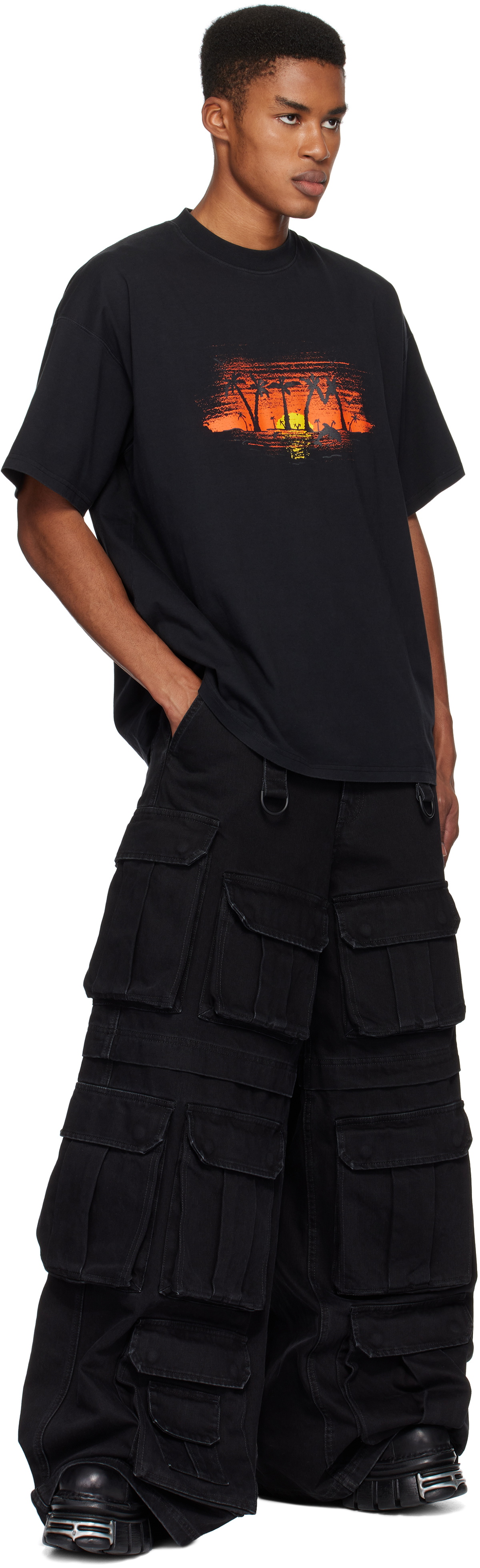 VETEMENTS Black Palmtree Regular T-shirt Vetements VETEMENTS Black Palmtree Regular T-shirt Vetements