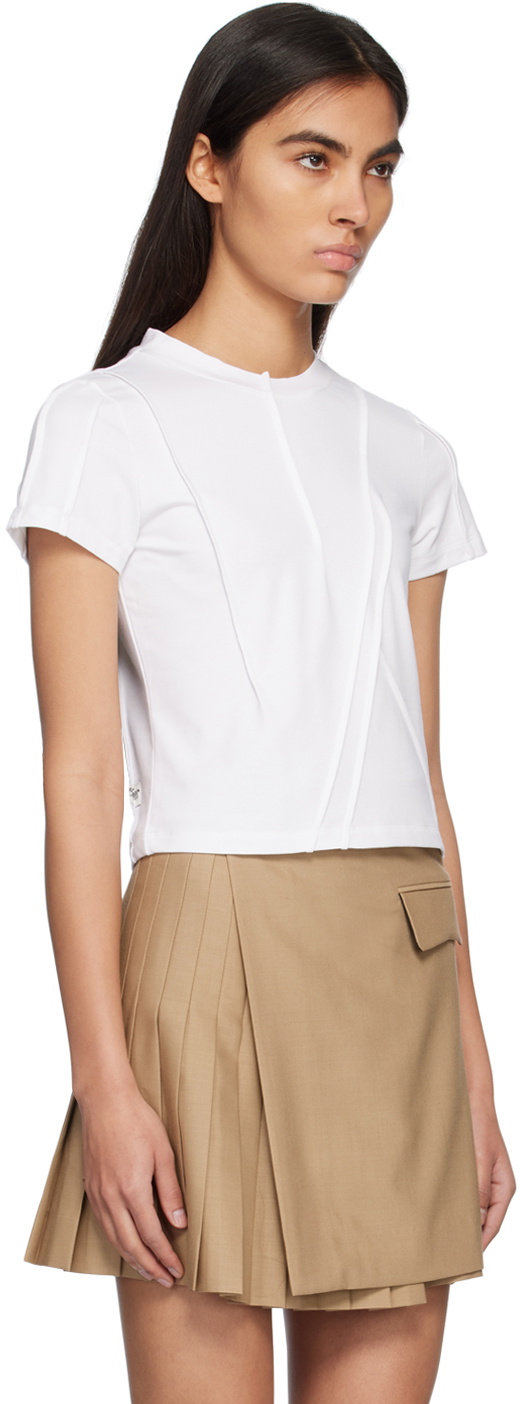 lesugiatelier White Disordered Pintuck T-Shirt