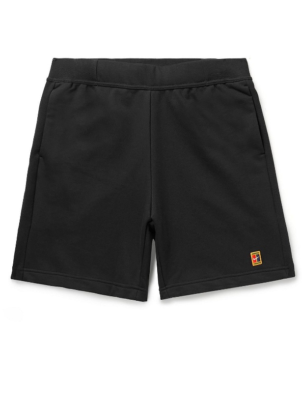 Photo: Nike Tennis - NikeCourt Heritage Straight-Leg Cotton-Blend Jersey Tennis Shorts - Black