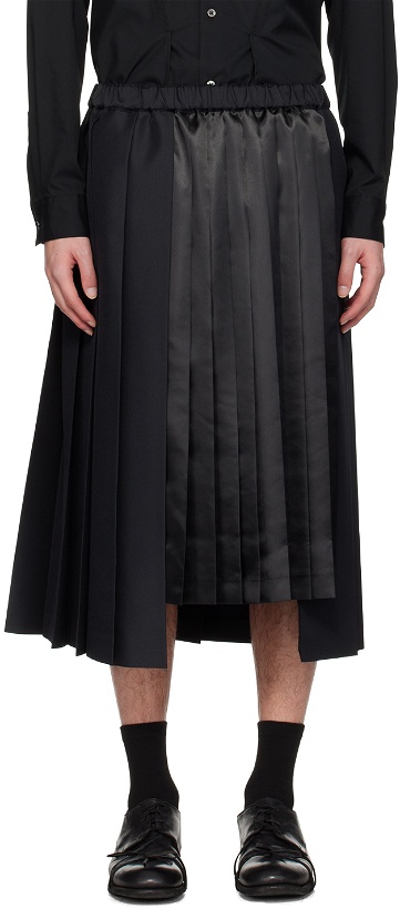 Photo: Black Comme des Garçons Black Pleated Midi Skirt