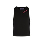 MC2 Saint Barth Cotton Crop Tank Top With St. Barth Embroidery