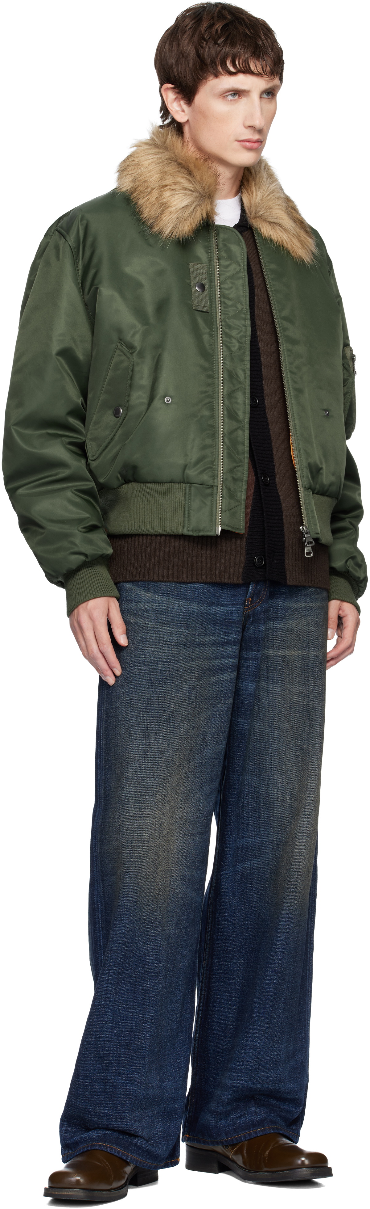 ジャケット・アウター ANDERSSON BELL FUR BOMBER JACKET Andersson Bell Khaki Fur Collar MA-1 Bomber Jacket Andersson Bell