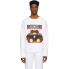 Moschino White Bat Teddy Bear Sweatshirt