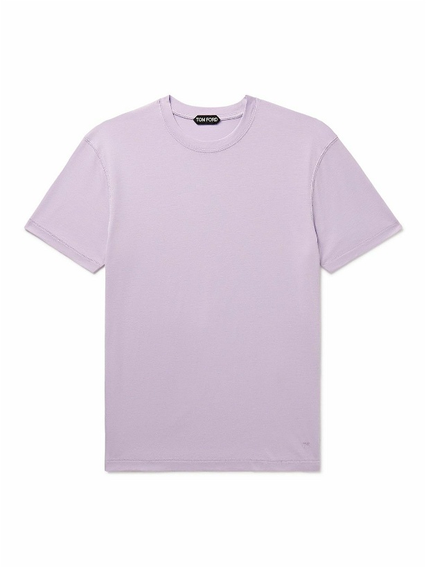 Photo: TOM FORD - Slim-Fit Lyocell and Cotton-Blend Jersey T-Shirt - Purple