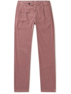 Massimo Alba - Straight-Leg Pleated Cotton-Corduroy Trousers - Purple