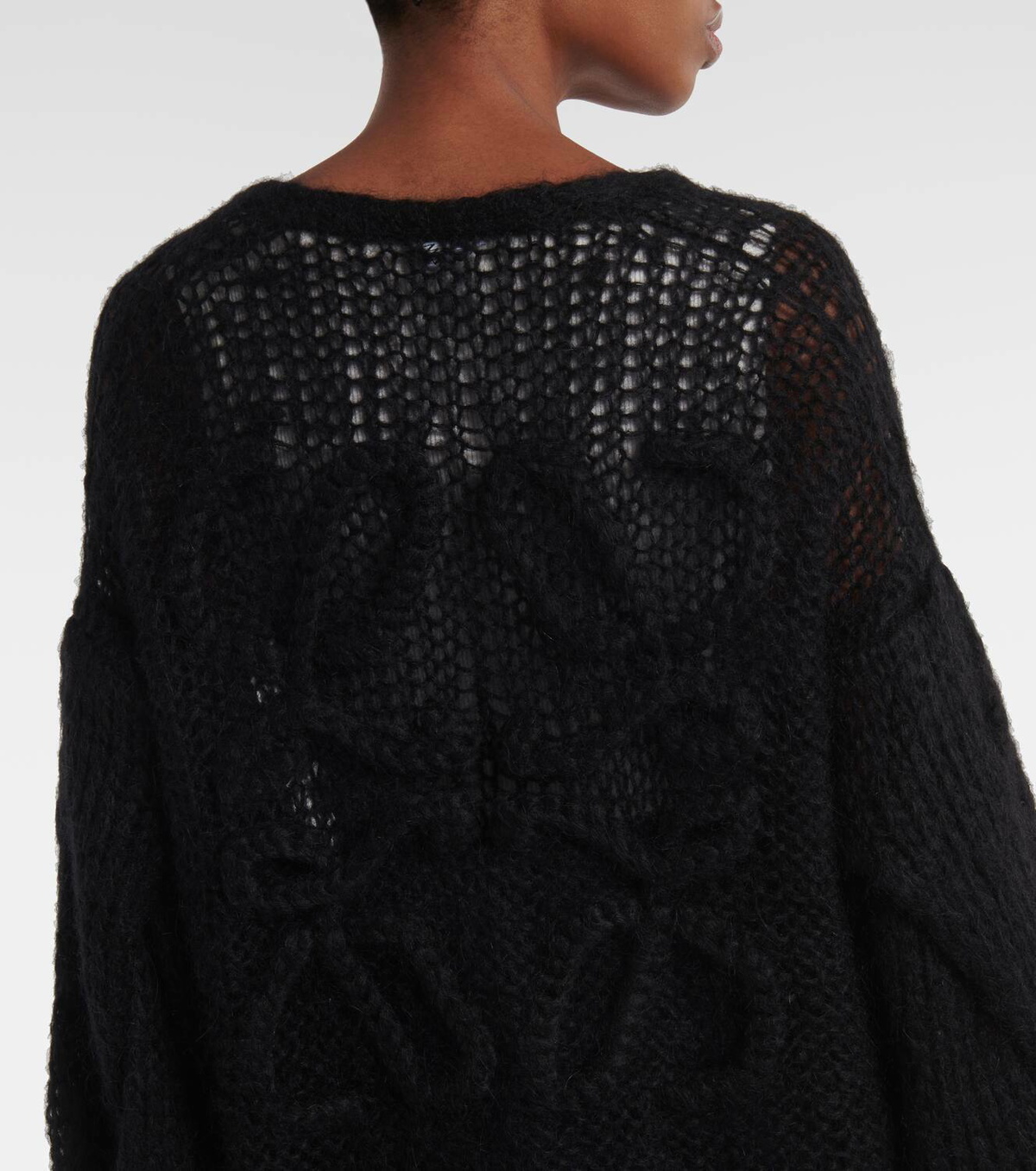 Loewe Anagram open-knit mohair-blend cardigan Loewe