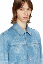 Diesel Jacket in satin denim - Denim Jackets Mens in Blue