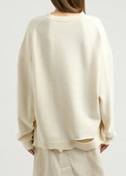 Helmut Lang Distressed Cotton-blend Jumper Ivory