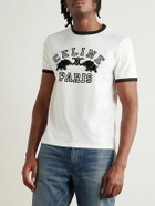 CELINE - Slim-Fit Logo-Flocked Cotton-Jersey T-Shirt - Neutrals