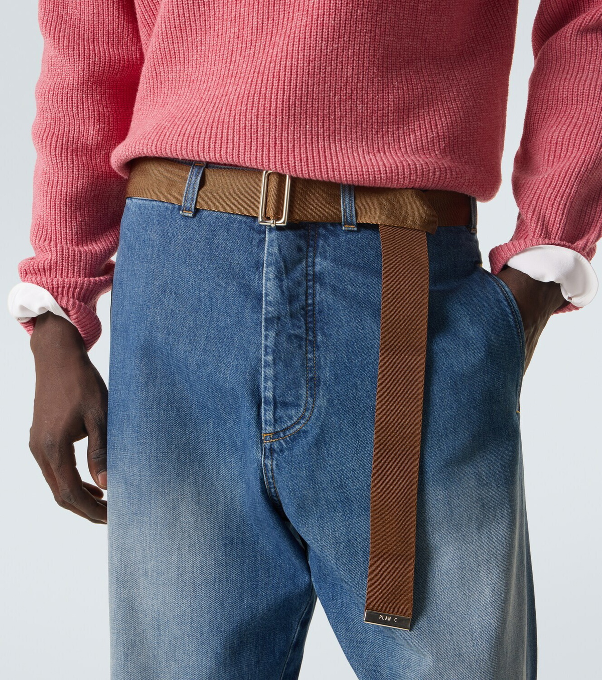 Plan C Belted straight jeans