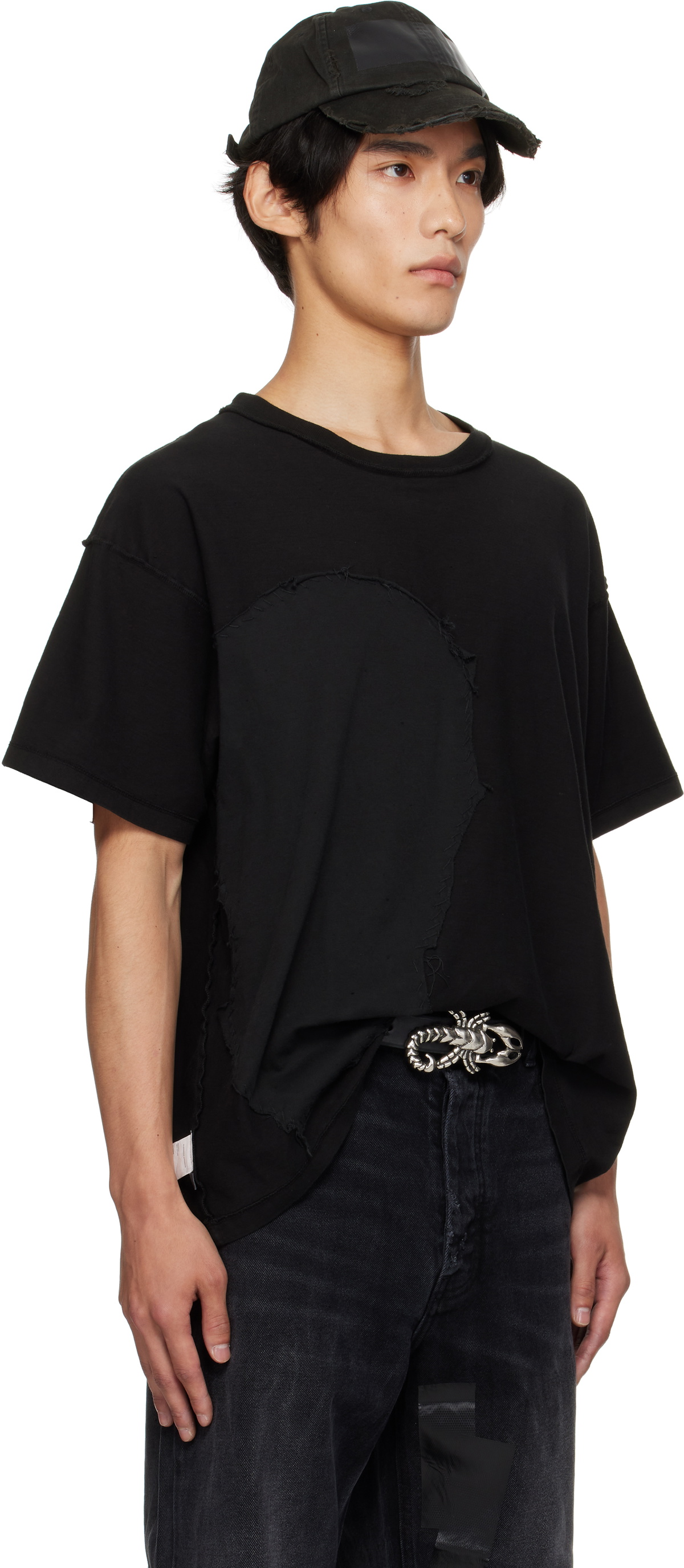 ALEXANDER DIGENOVA Black Scrap Inside Out T-shirt