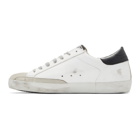 Golden Goose White and Red Flag Superstar Sneakers