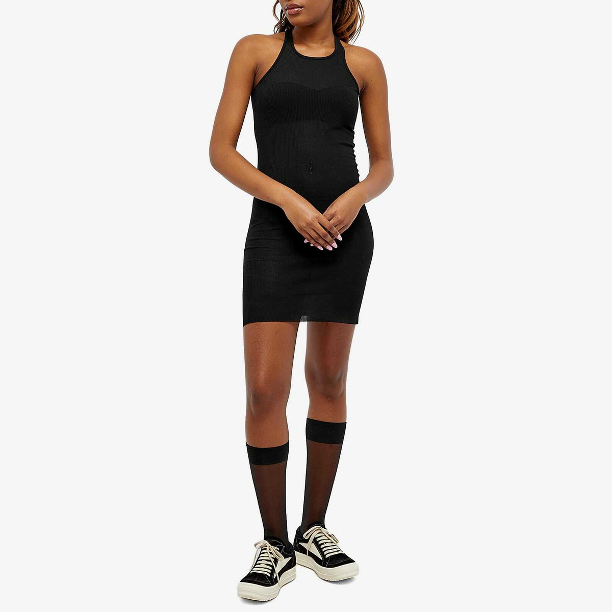 (正規店出品)RICK OWENS WOMEN RP01D2549 RC TANK DRESS BLACK Rick Owens Women's Tank Dress in Black Rick Owens