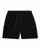 Stone Island - Straight-Leg Mid-Length Logo-Embroidered Swim Shorts - Black