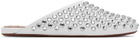 ALAÏA White Strass Lambskin Mules